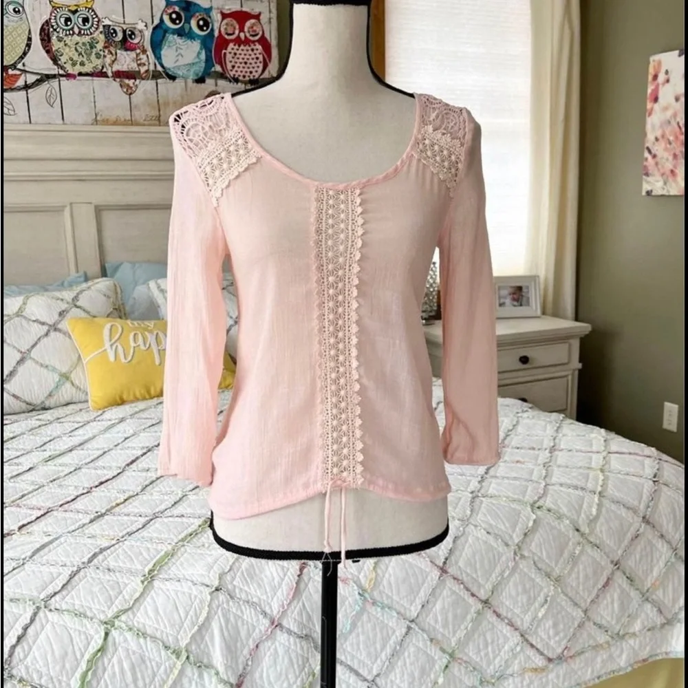 Maurice’s Pink Embroidered Lace Blouse XS - Picture 7 of 8